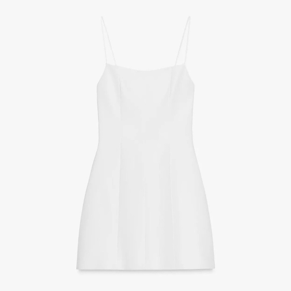 Zara White Bow Mini Dress - Picture 3 of 8